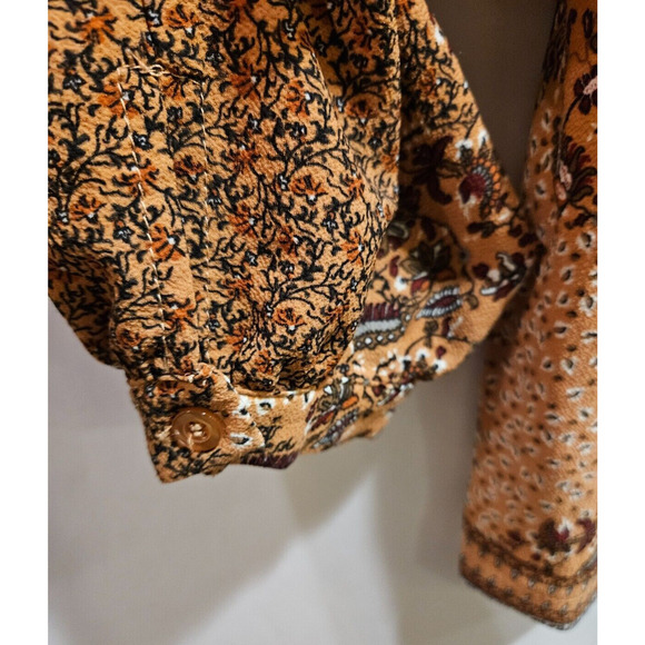 Timing Multicolor Floral Long Sleeve Pullover Blouse V-Neck Women's Small - Picture 2 of 6